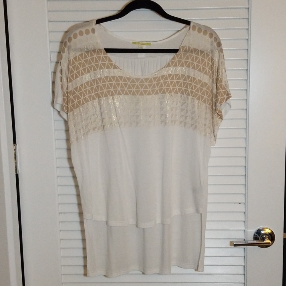 Gianni Bini Metallic High Low Shirt